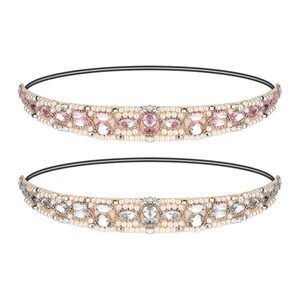 Headband for Women 2 Pieces Rhinestone Beaded Headbands Crystal